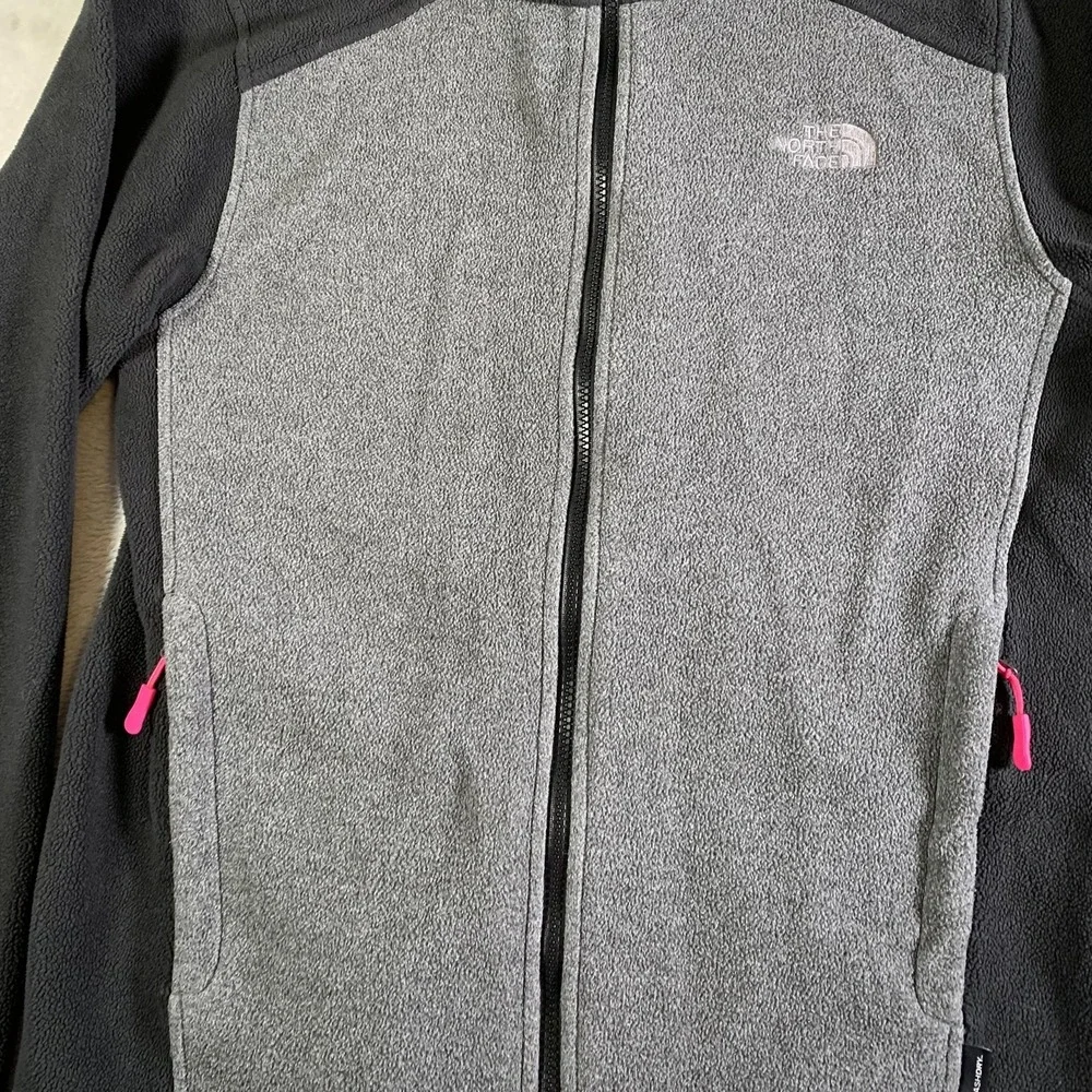 The North Face Jacket Mens‎ Small Gray Black Fleece Full Zip FlashDry Outdoor